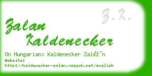 zalan kaldenecker business card